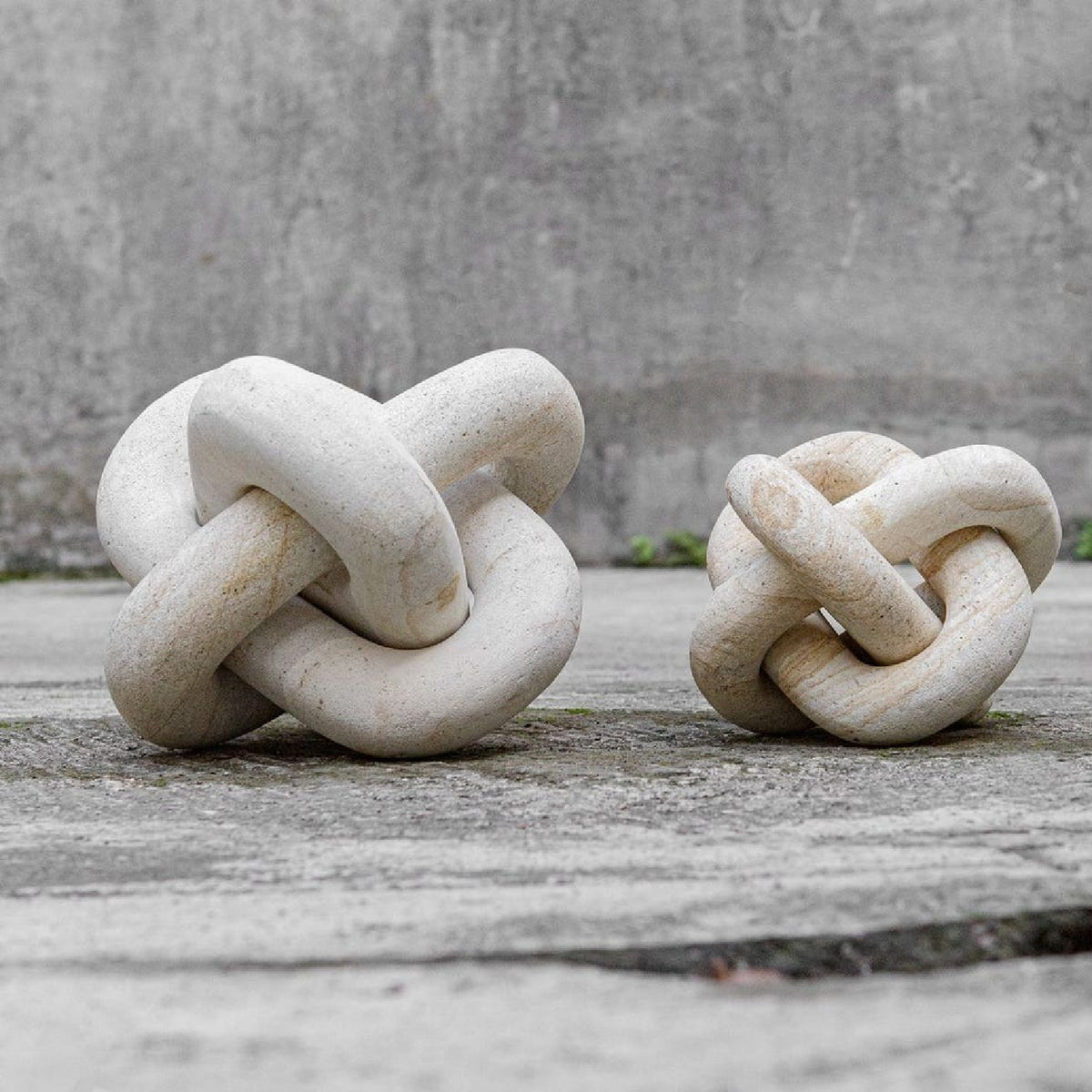 Natural Intertwined Indoor/Outdoor Sculptures (2) | Uttermost Limestone Link - www.oroa.com