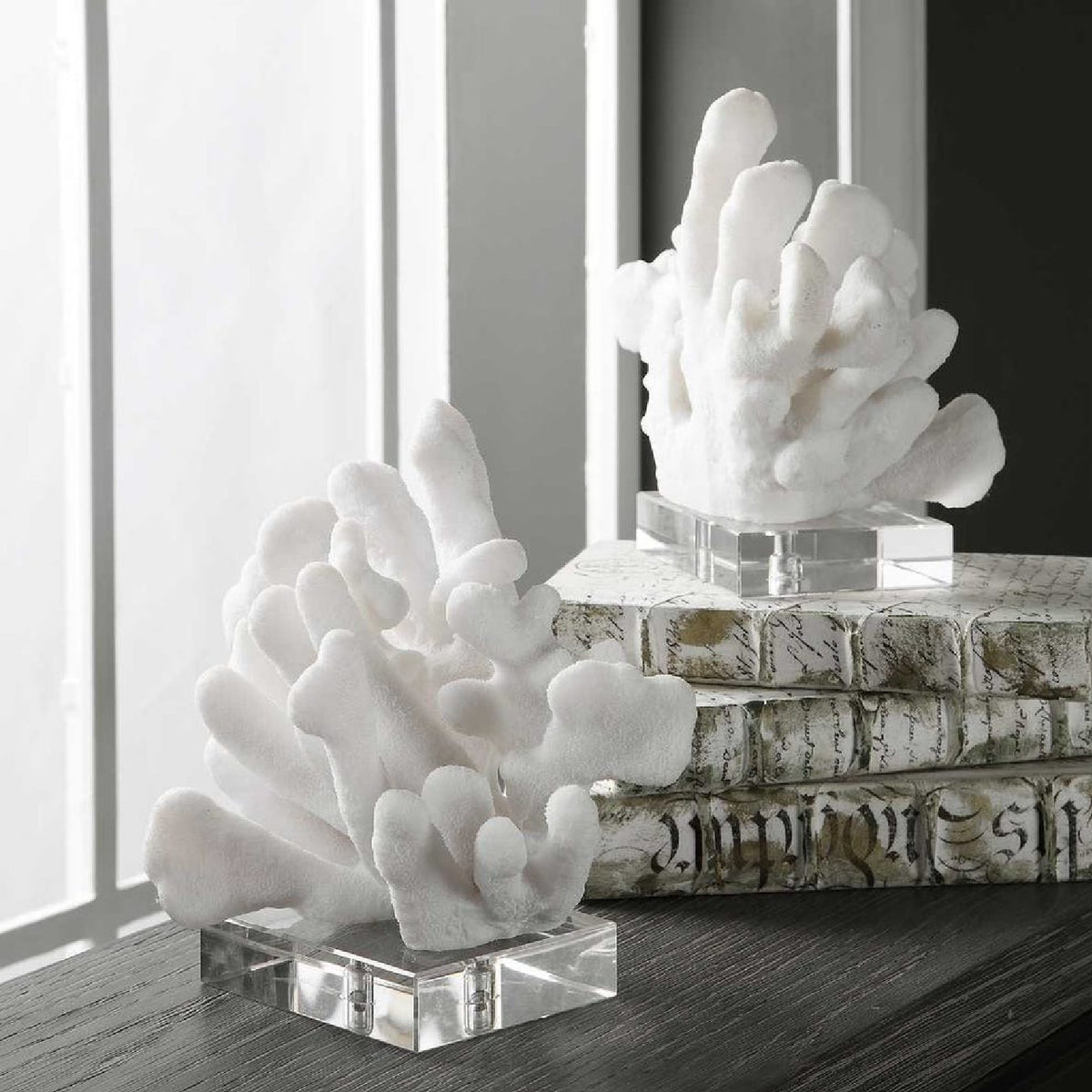 White Coral Inspired Bookends (2) | Uttermost Charbel - www.oroa.com