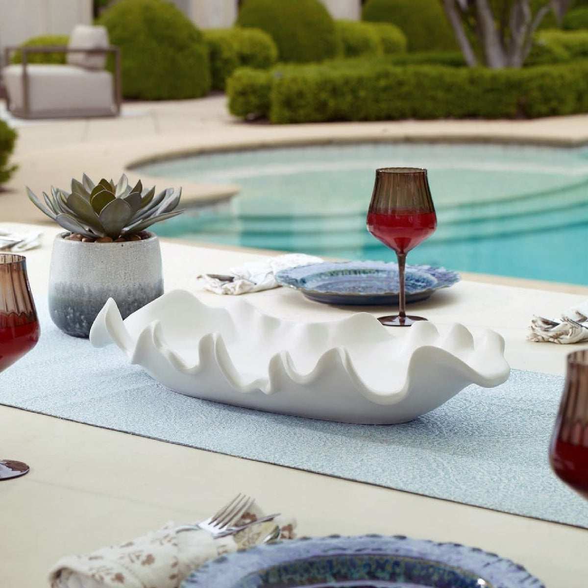 Modern European furniture - Ceramic Curve-Edged Indoor/Outdoor Bowl - www.oroa.com