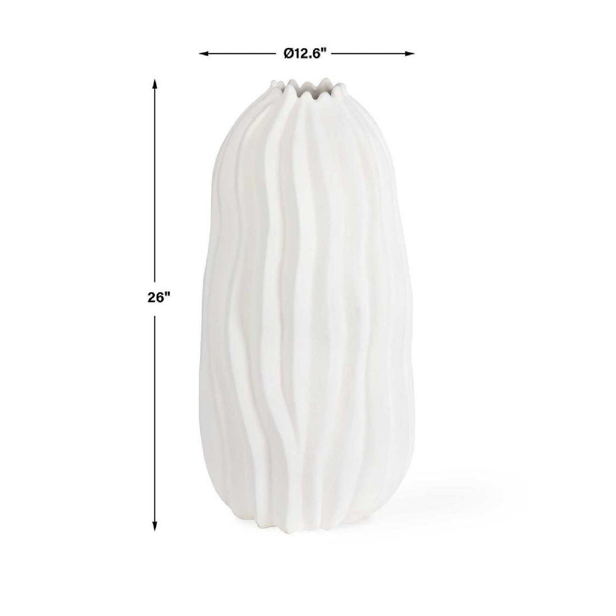 Modern European furniture - Wavy-Fluted Ceramic Indoor/Outdoor Vase - www.oroa.com