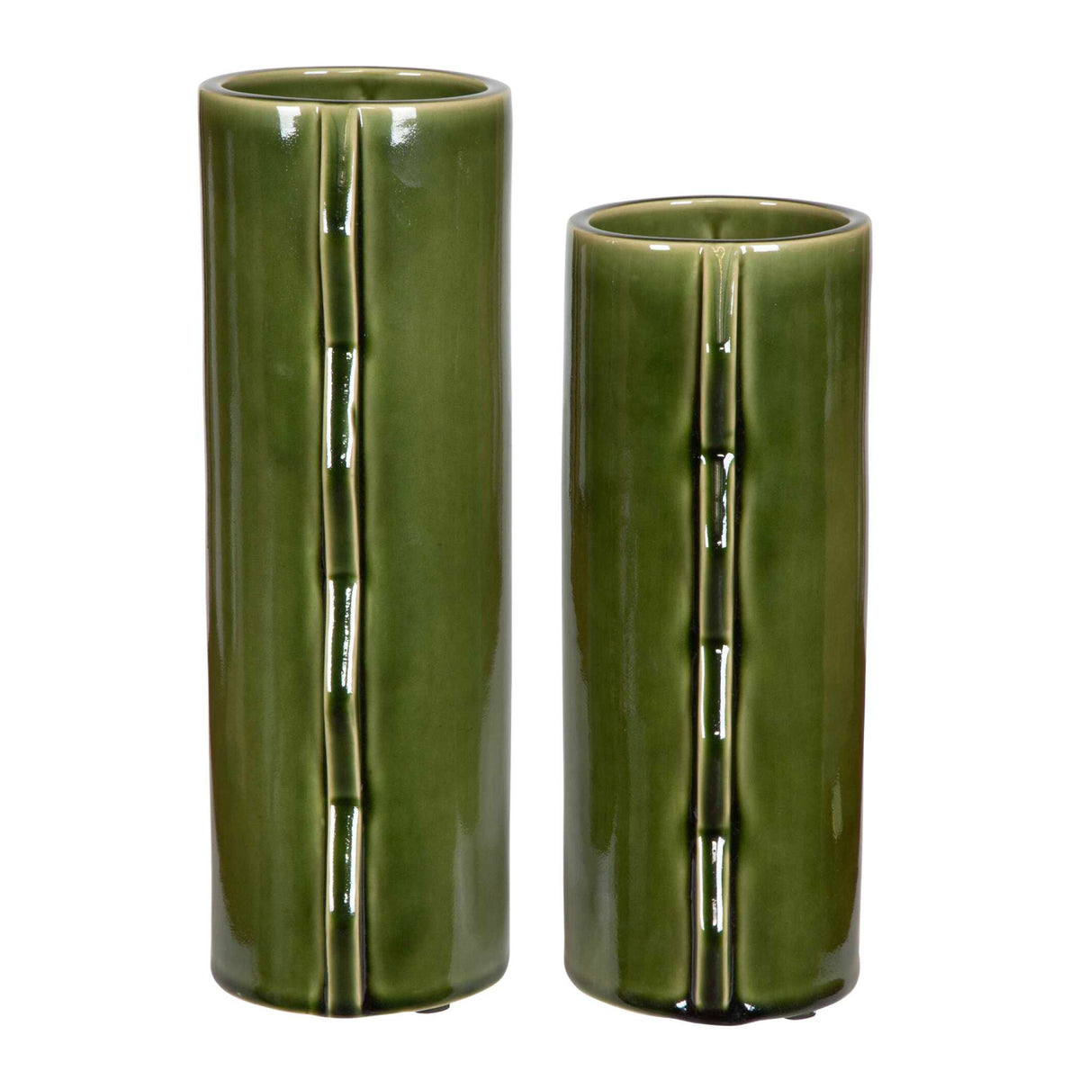 Modern European furniture - Green Ceramic Indoor/Outdoor Vases (2) - www.oroa.com