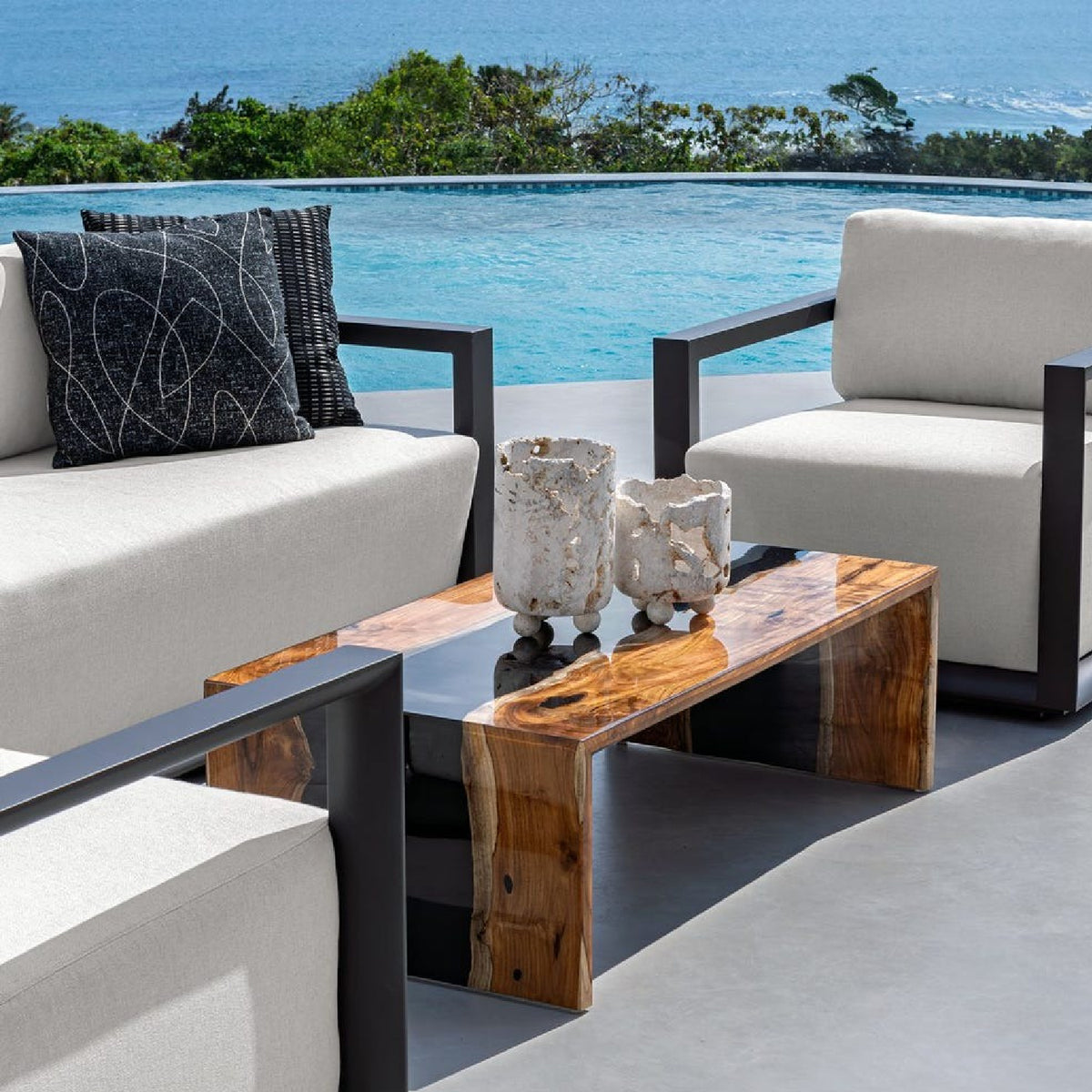Carved Stone Indoor/Outdoor Candle Holders (2) | Uttermost Quarried - www.oroa.com