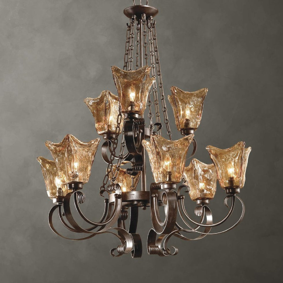 Handmade Glass 9-Light Chandelier | Uttermost Vetraio - www.oroa.com