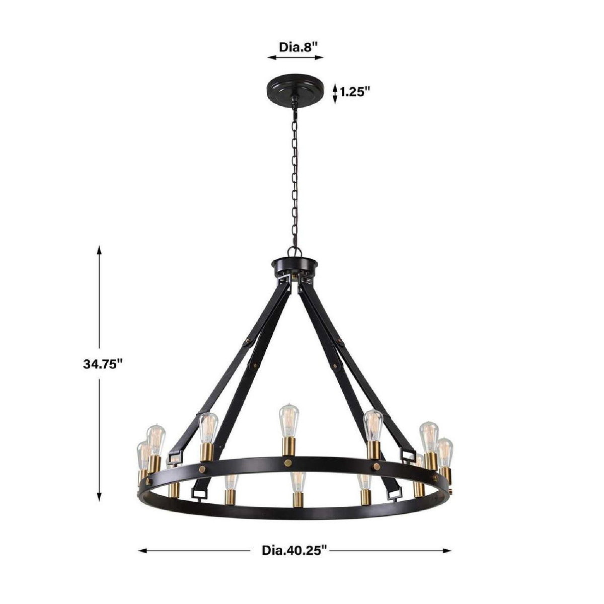 Modern European furniture - Round Bronze 12-Light Chandelier - www.oroa.com