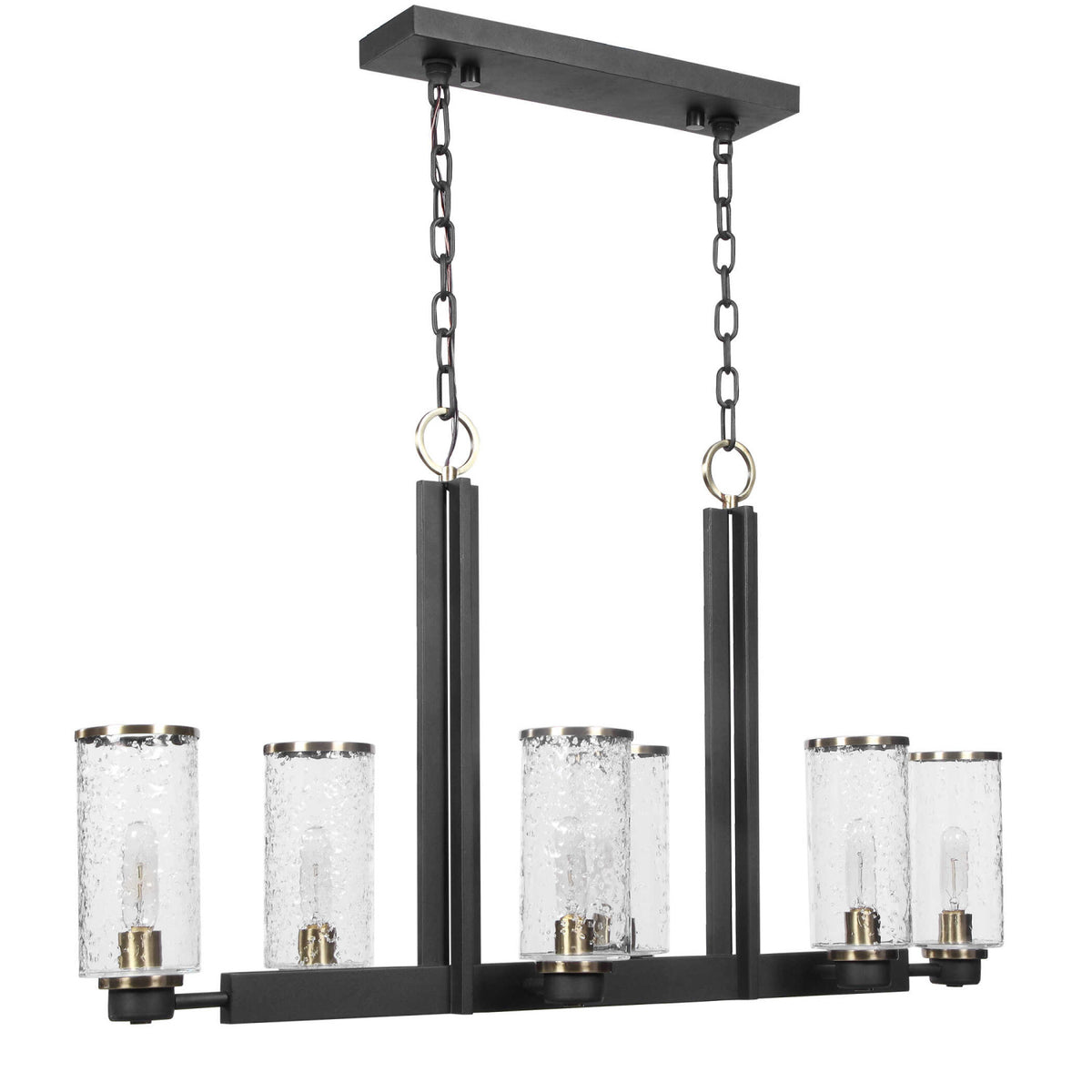 Modern European furniture - Black Framed 6-Light Island Lamp - www.oroa.com