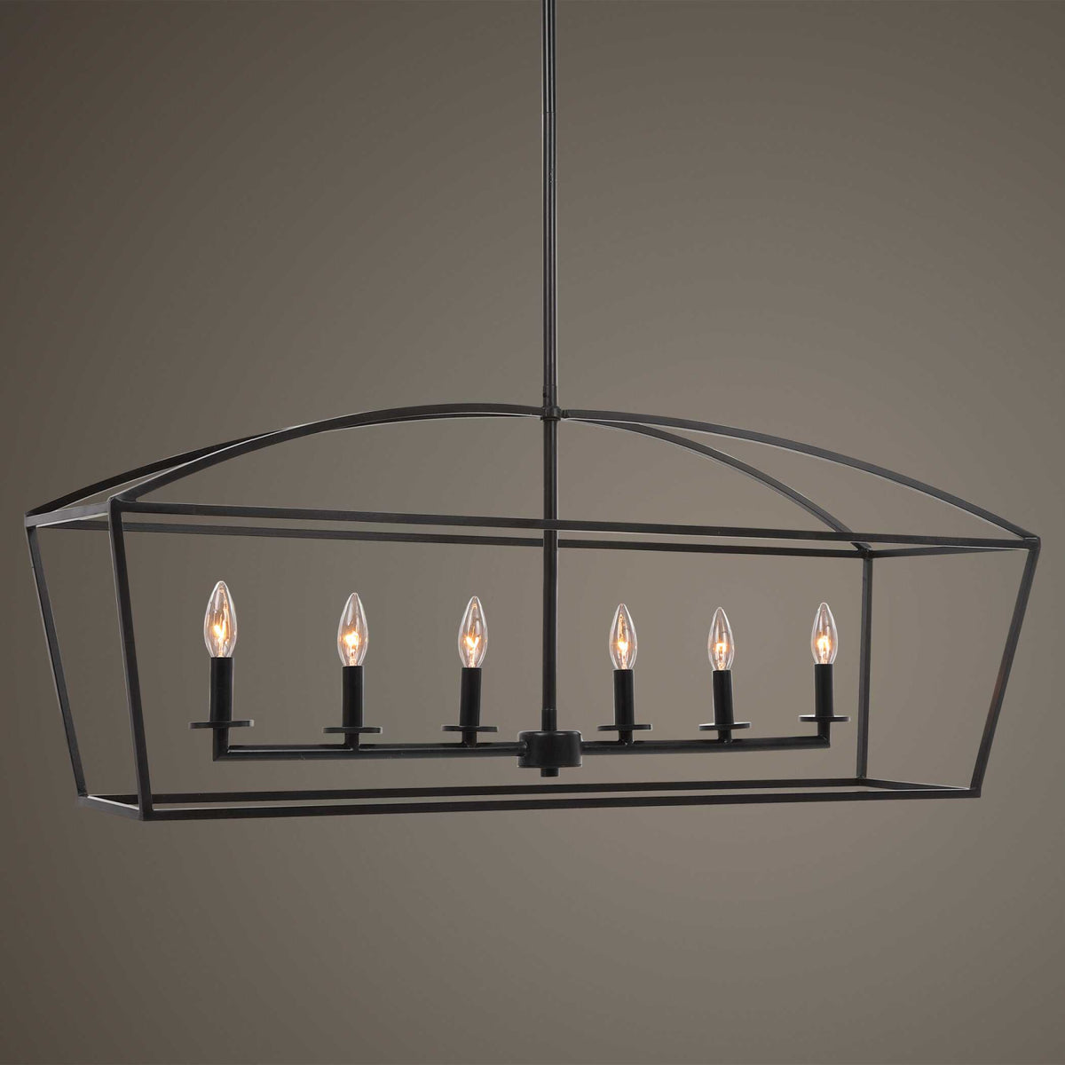 Modern European furniture - Bronze 6-Light Linear Chandelier - www.oroa.com