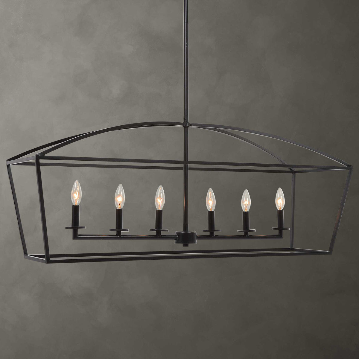 Modern European furniture - Bronze 6-Light Linear Chandelier - www.oroa.com