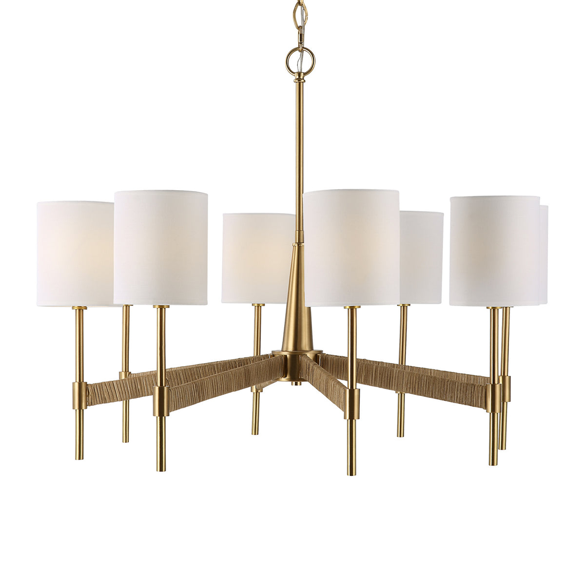 Modern European furniture - White Linen 8-Light Chandelier - www.oroa.com