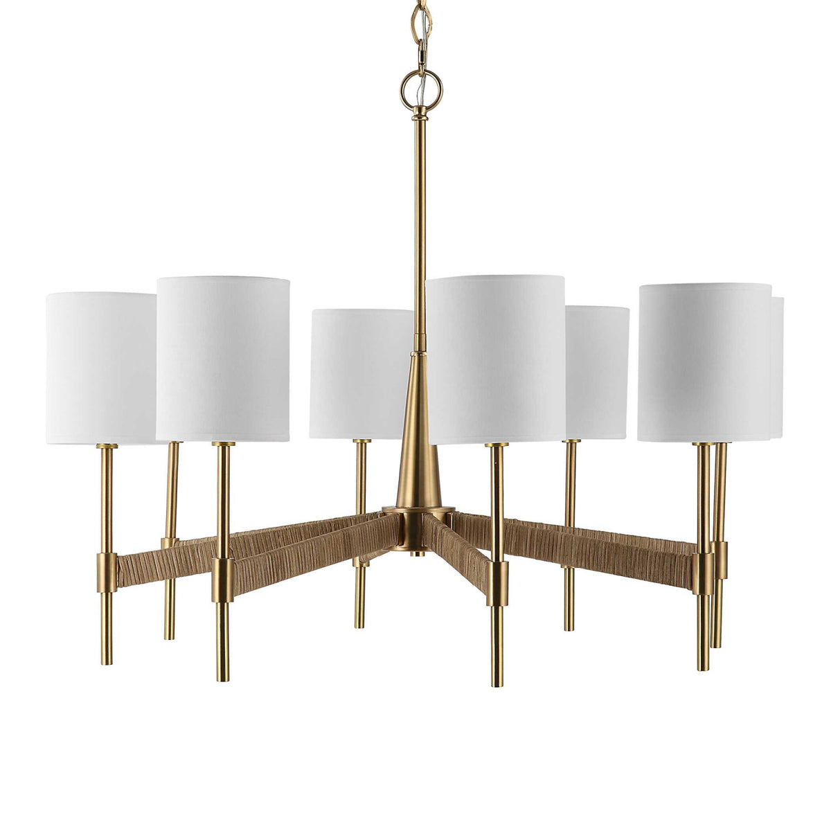 Modern European furniture - White Linen 8-Light Chandelier - www.oroa.com