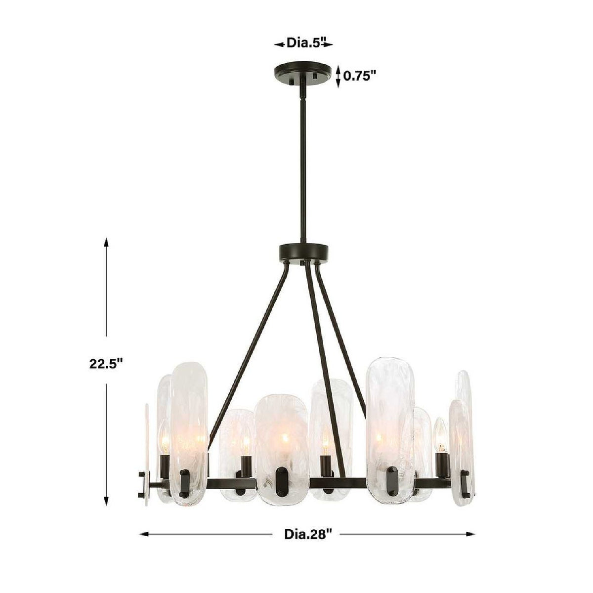 Modern European furniture - Oval Glass 10-Light Chandelier - www.oroa.com