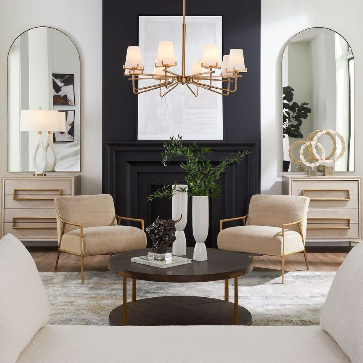 Opal Glass Cones 8-Light Chandelier | Uttermost Lassen - www.oroa.com