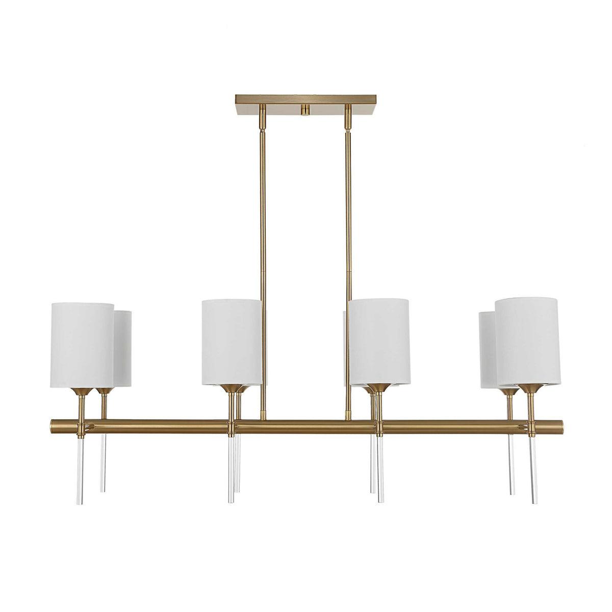 Modern European furniture - White Silken 8-Light Linear Chandelier - www.oroa.com