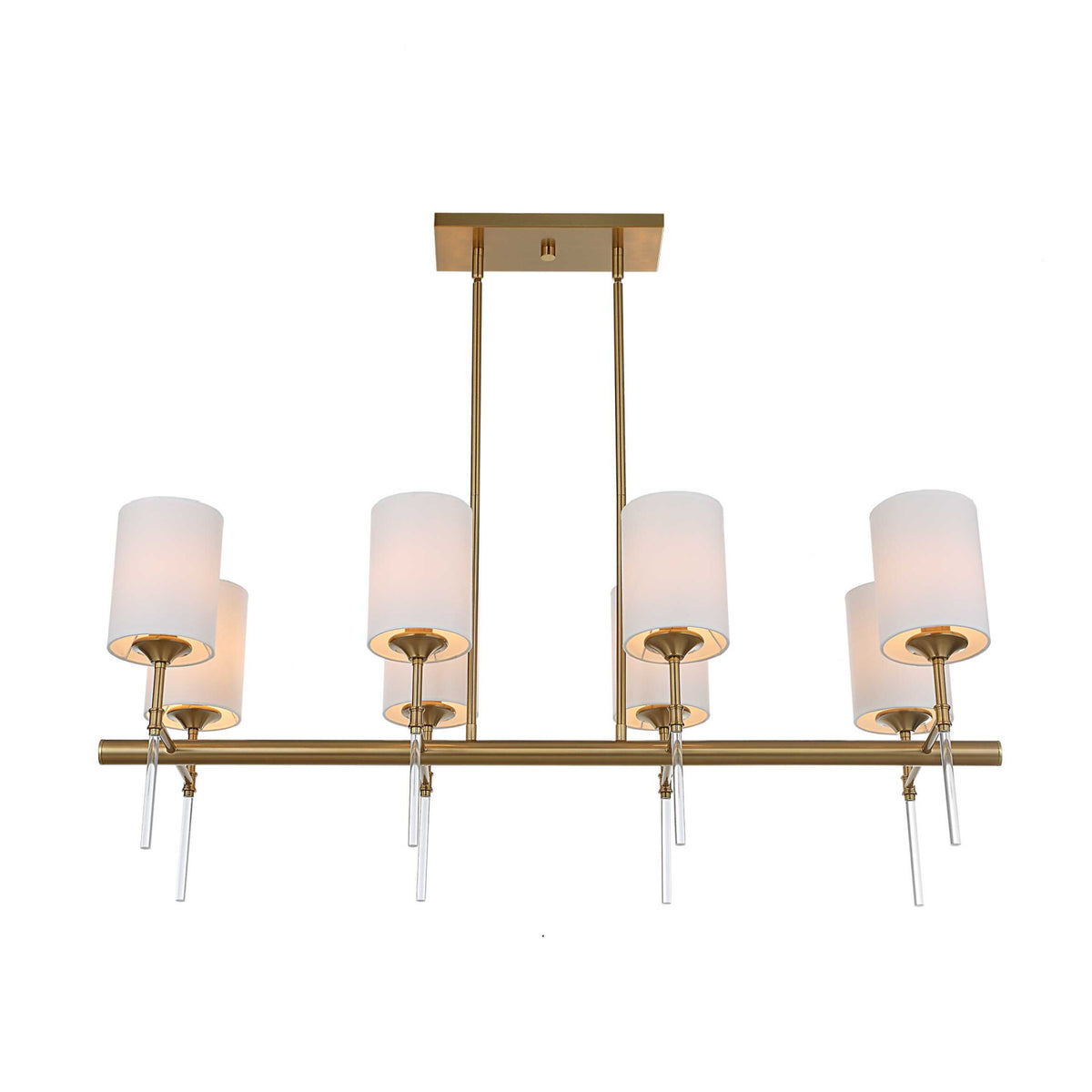 Modern European furniture - White Silken 8-Light Linear Chandelier - www.oroa.com
