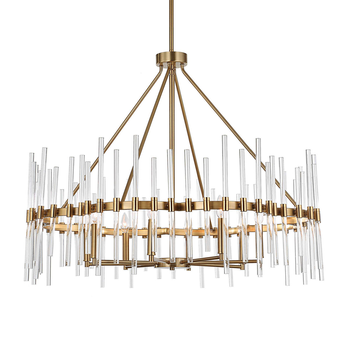 Modern European furniture - Glass Rods 8-Light Chandelier - www.oroa.com