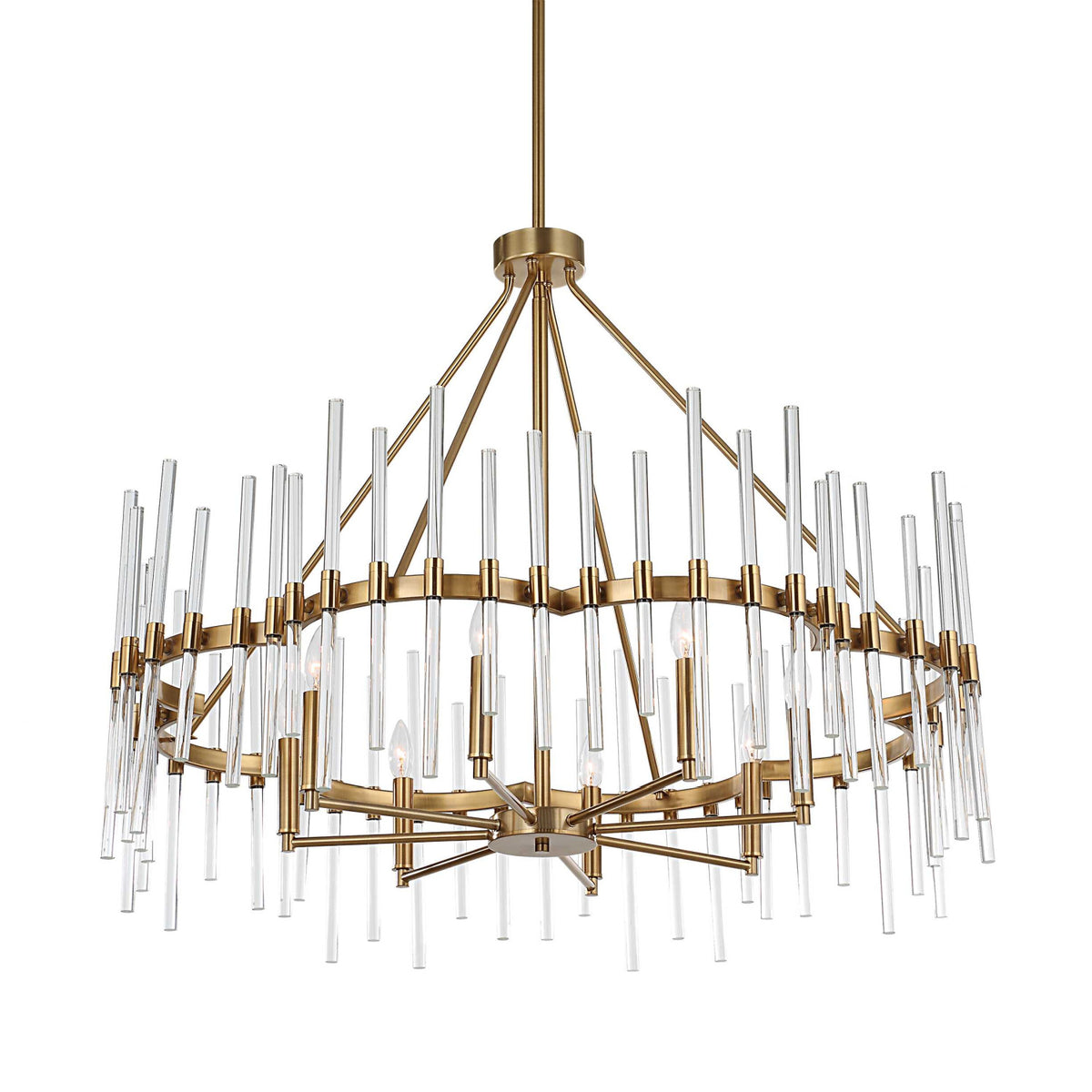 Modern European furniture - Glass Rods 8-Light Chandelier - www.oroa.com