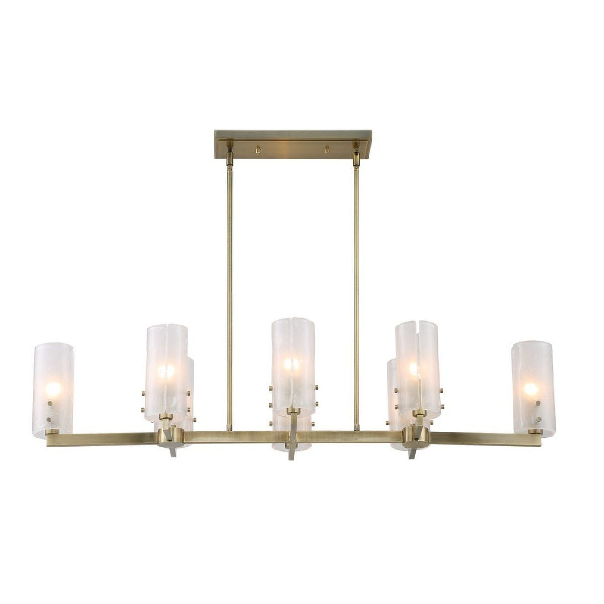 Seeded Glass 8-Light Linear Chandelier | Uttermost Mistie - www.oroa.com