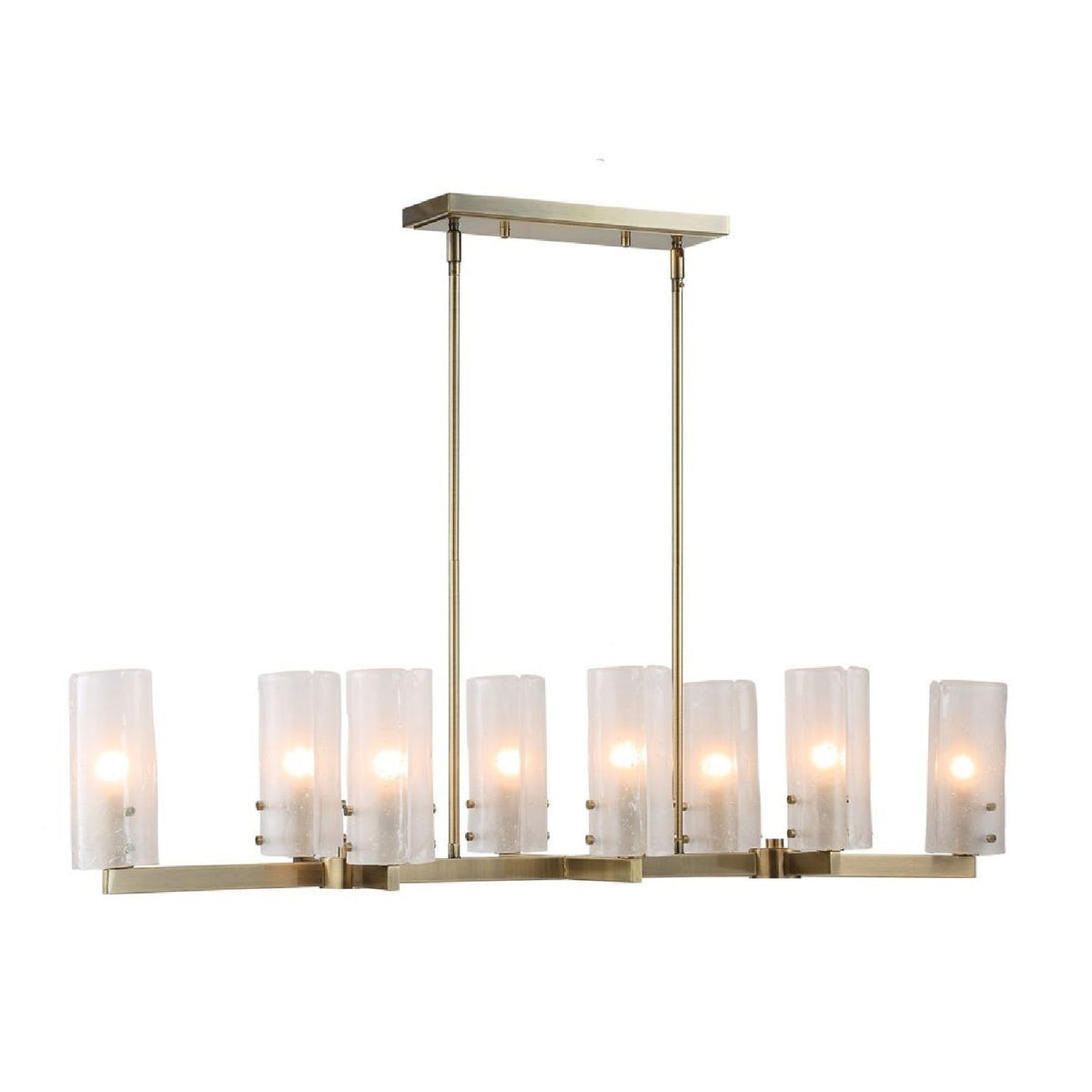 Seeded Glass 8-Light Linear Chandelier | Uttermost Mistie - www.oroa.com