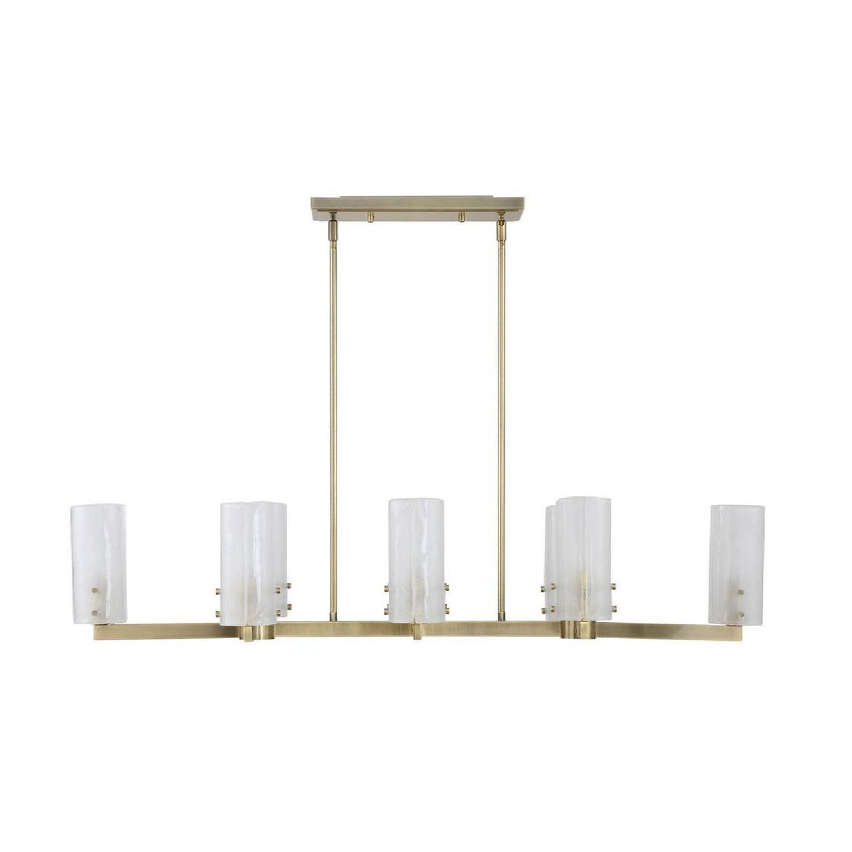 Seeded Glass 8-Light Linear Chandelier | Uttermost Mistie - www.oroa.com
