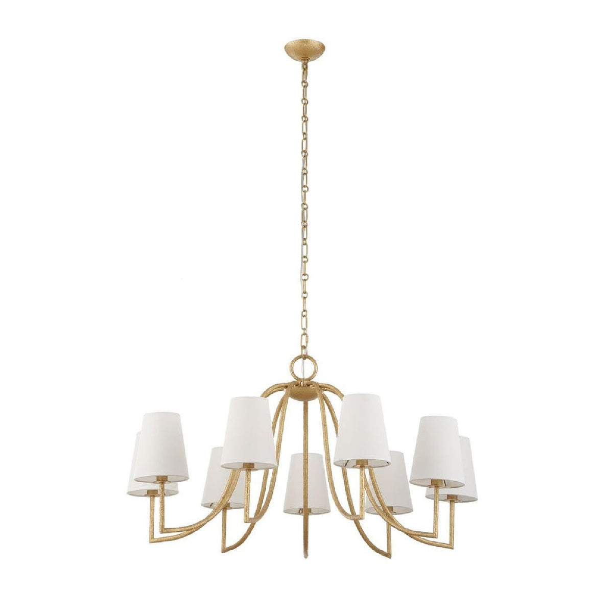 9-Light White Linen Chandelier | Uttermost Seville - www.oroa.com