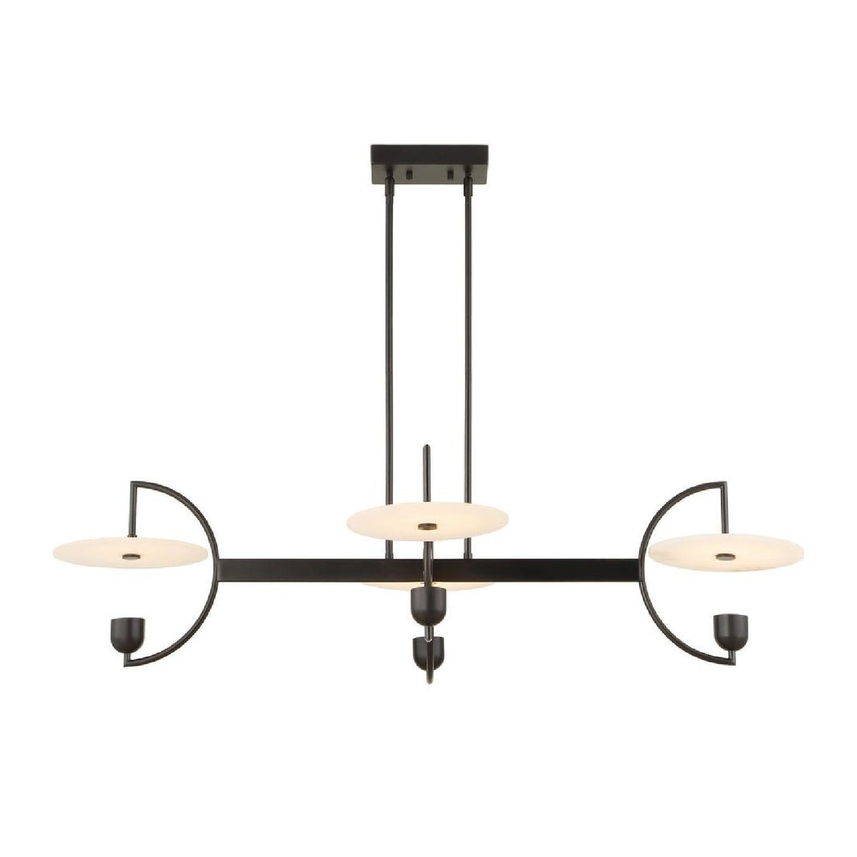 White Alabaster 4-Light Linear Chandelier | Uttermost Kyoto - www.oroa.com