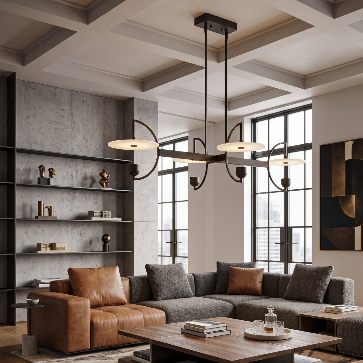 White Alabaster 4-Light Linear Chandelier | Uttermost Kyoto - www.oroa.com