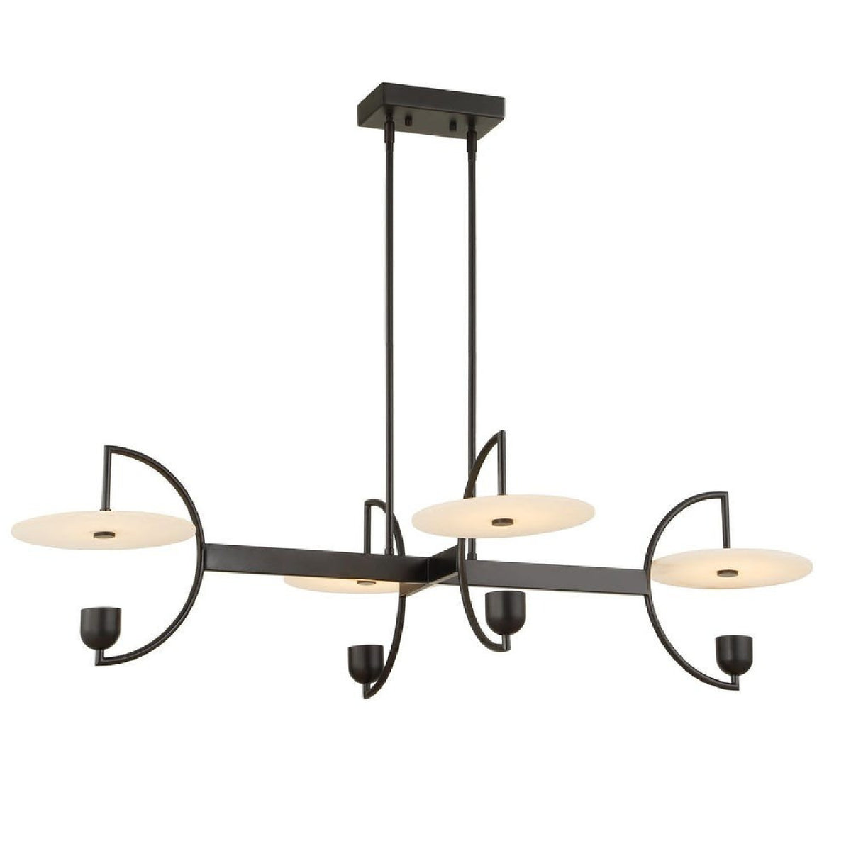 White Alabaster 4-Light Linear Chandelier | Uttermost Kyoto - www.oroa.com