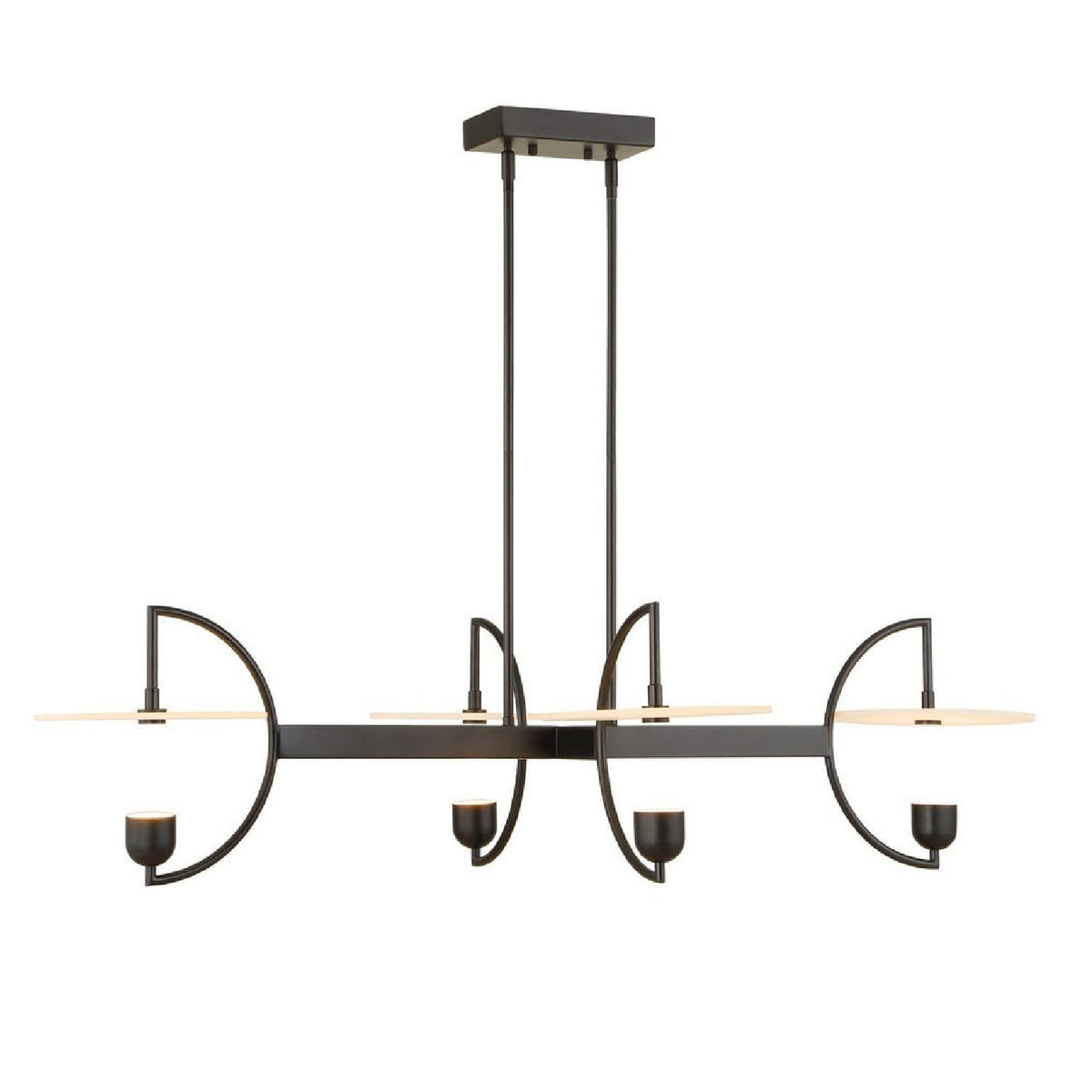 White Alabaster 4-Light Linear Chandelier | Uttermost Kyoto - www.oroa.com