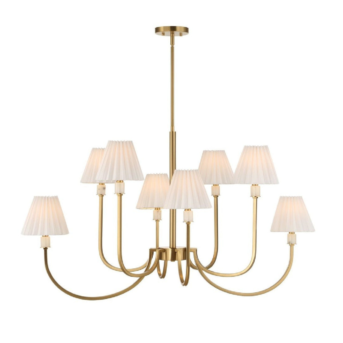 Pleated White Fabric 8-Light Chandelier | Uttermost Poppins - www.oroa.comc