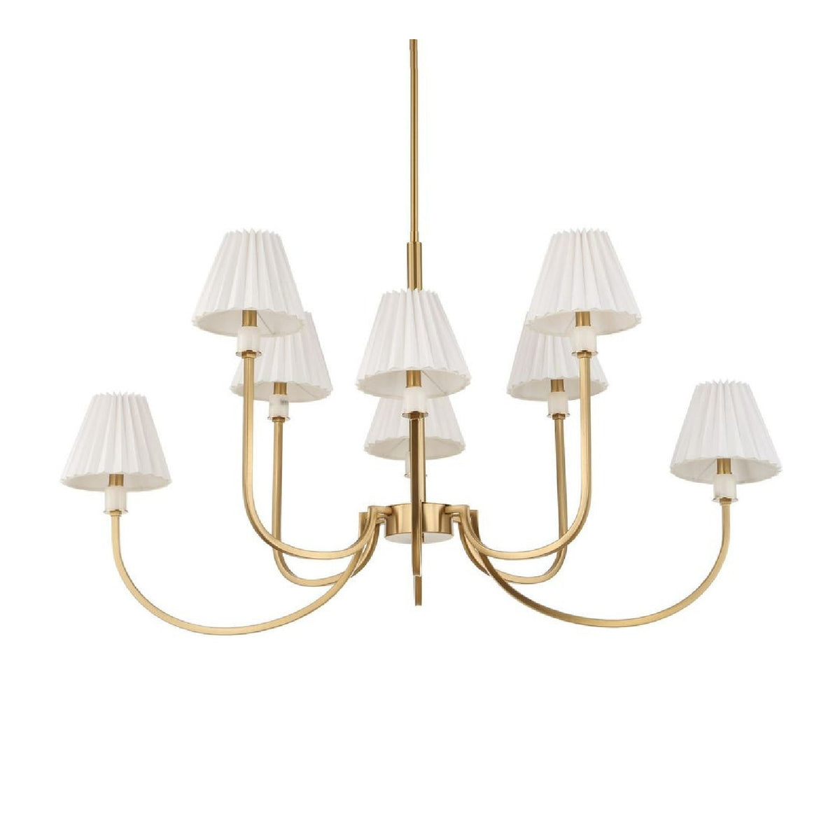 Pleated White Fabric 8-Light Chandelier | Uttermost Poppins - www.oroa.com