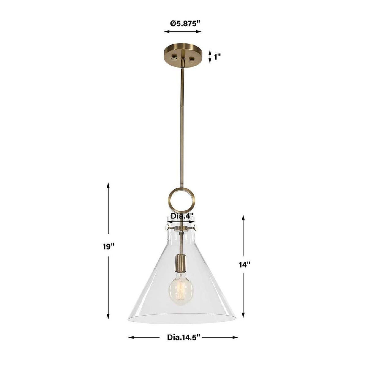 Modern European furniture - Clear Glass Conical Pendant Lamp - www.oroa.com