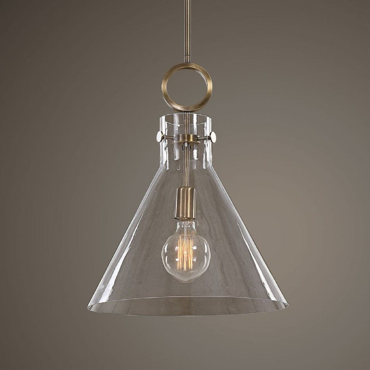 Modern European furniture - Clear Glass Conical Pendant Lamp - www.oroa.com