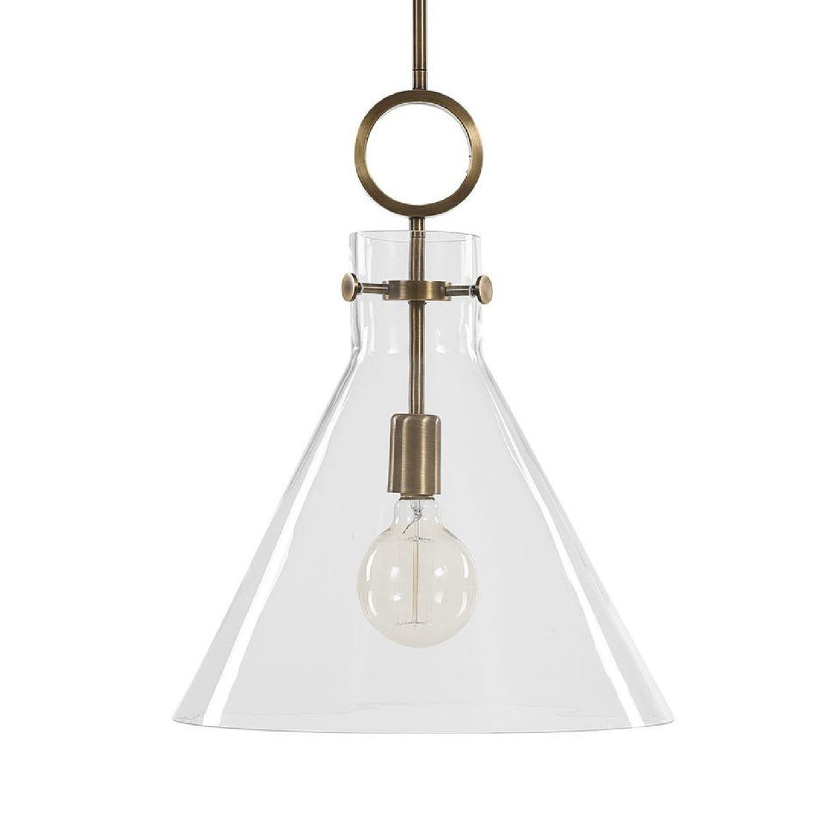 Modern European furniture - Clear Glass Conical Pendant Lamp - www.oroa.com