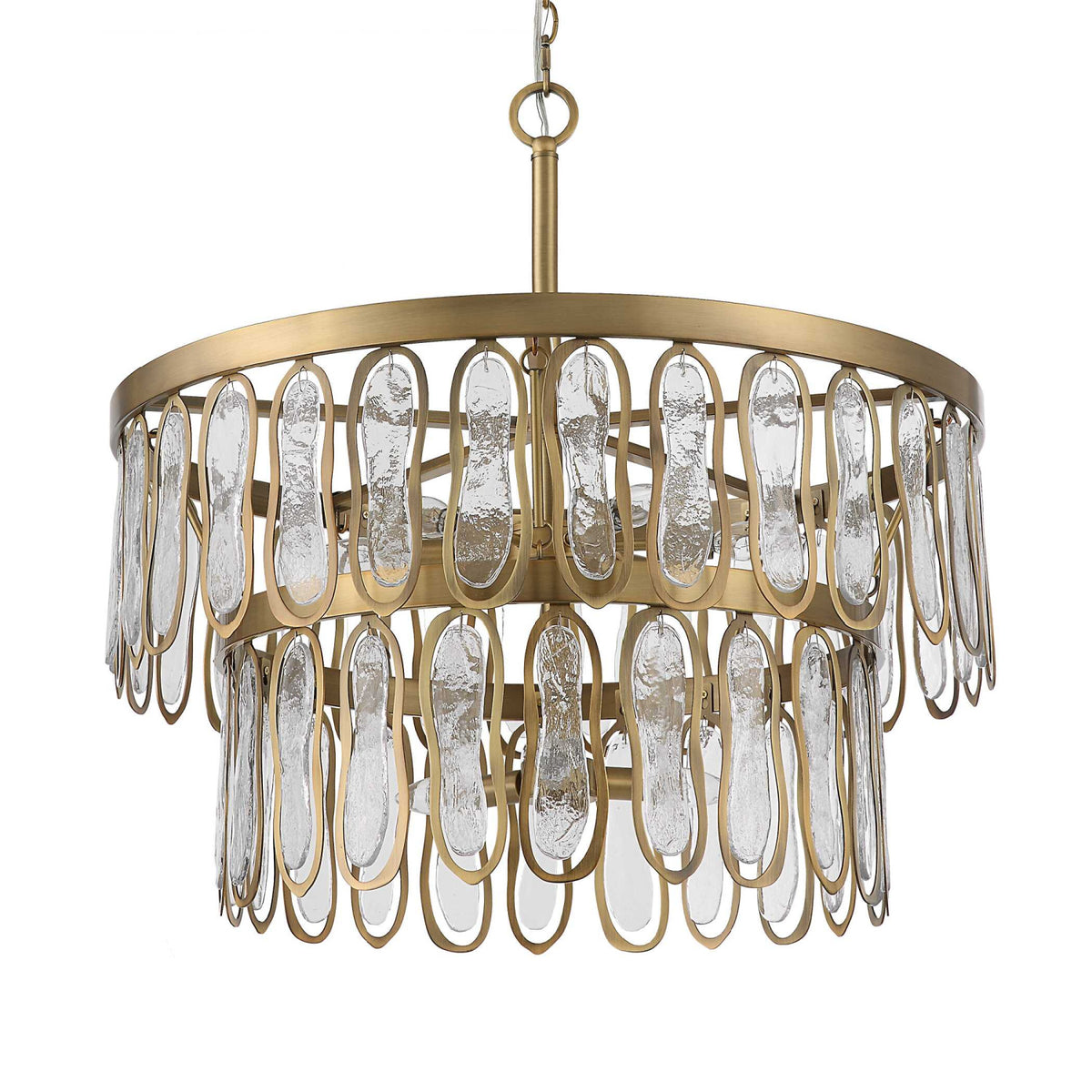 Modern European furniture - Tiered Seeded Glass 9-Light Chandelier - www.oroa.com