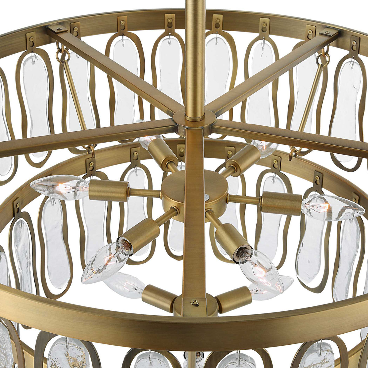 Modern European furniture - Tiered Seeded Glass 9-Light Chandelier - www.oroa.com