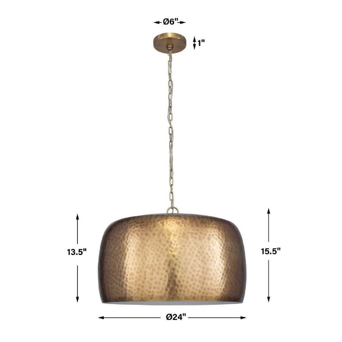 Hammered Metal Dome Pendant Lamp | Uttermost Lemont - www.oroa.com