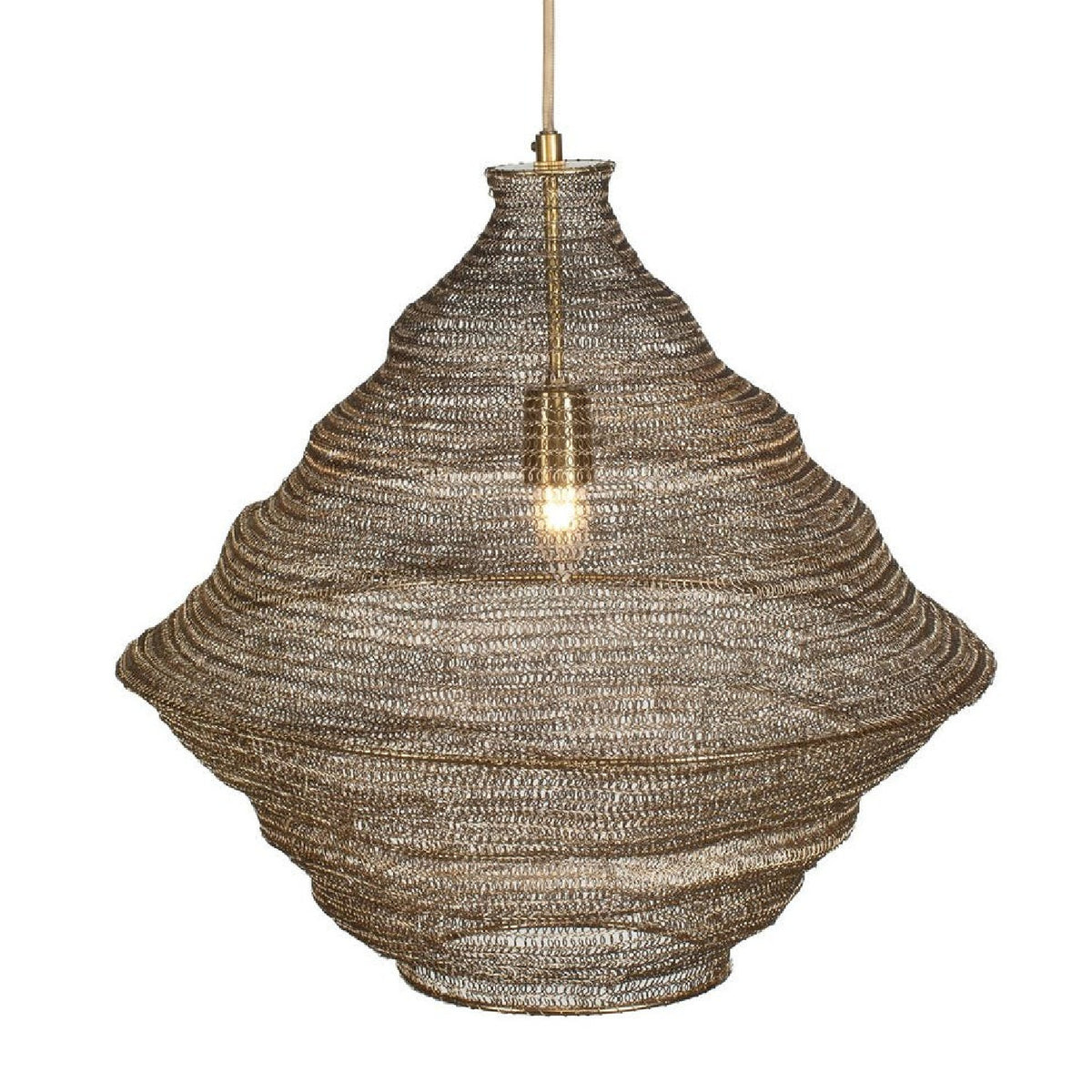 Woven Antique Brass Pendant Lamp | Uttermost Sigh - www.oroa.com