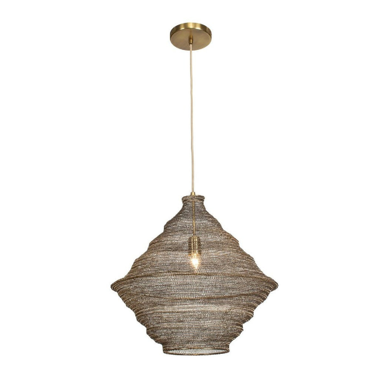Woven Antique Brass Pendant Lamp | Uttermost Sigh - www.oroa.com