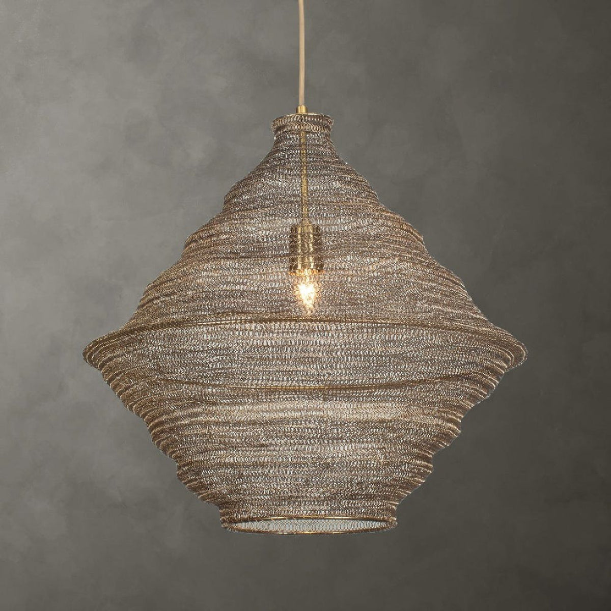 Woven Antique Brass Pendant Lamp | Uttermost Sigh - www.oroa.com