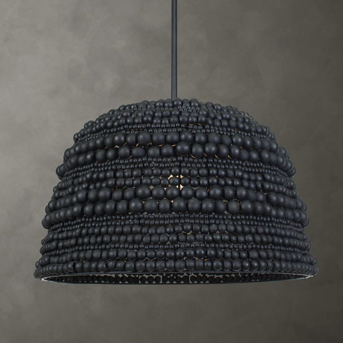Modern European furniture - Black Wooden Beads Pendant Lamp - www.oroa.com