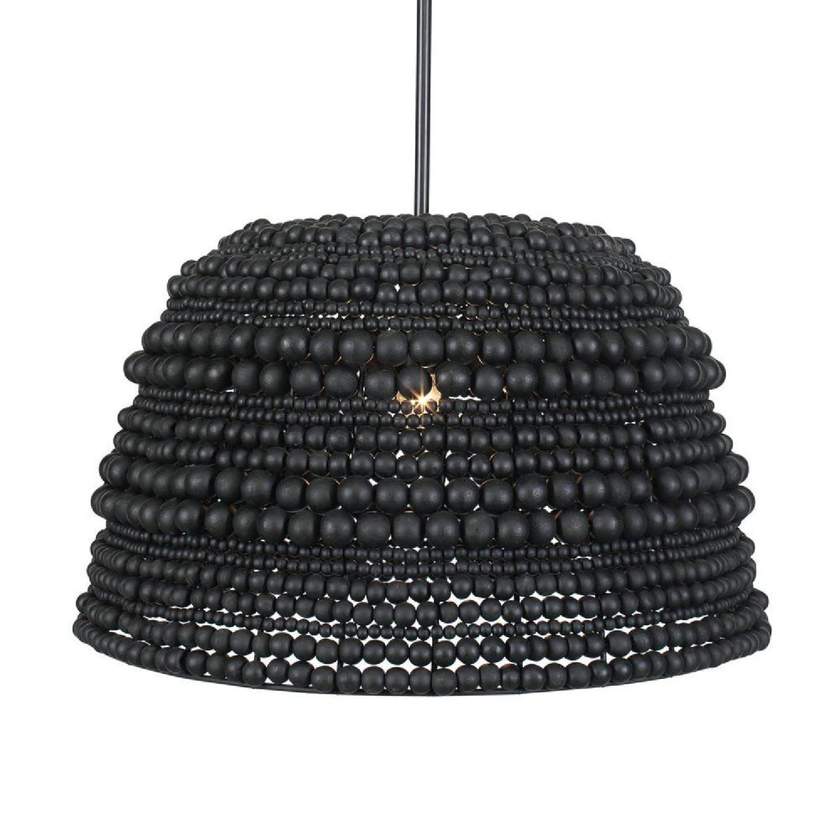 Modern European furniture - Black Wooden Beads Pendant Lamp - www.oroa.com