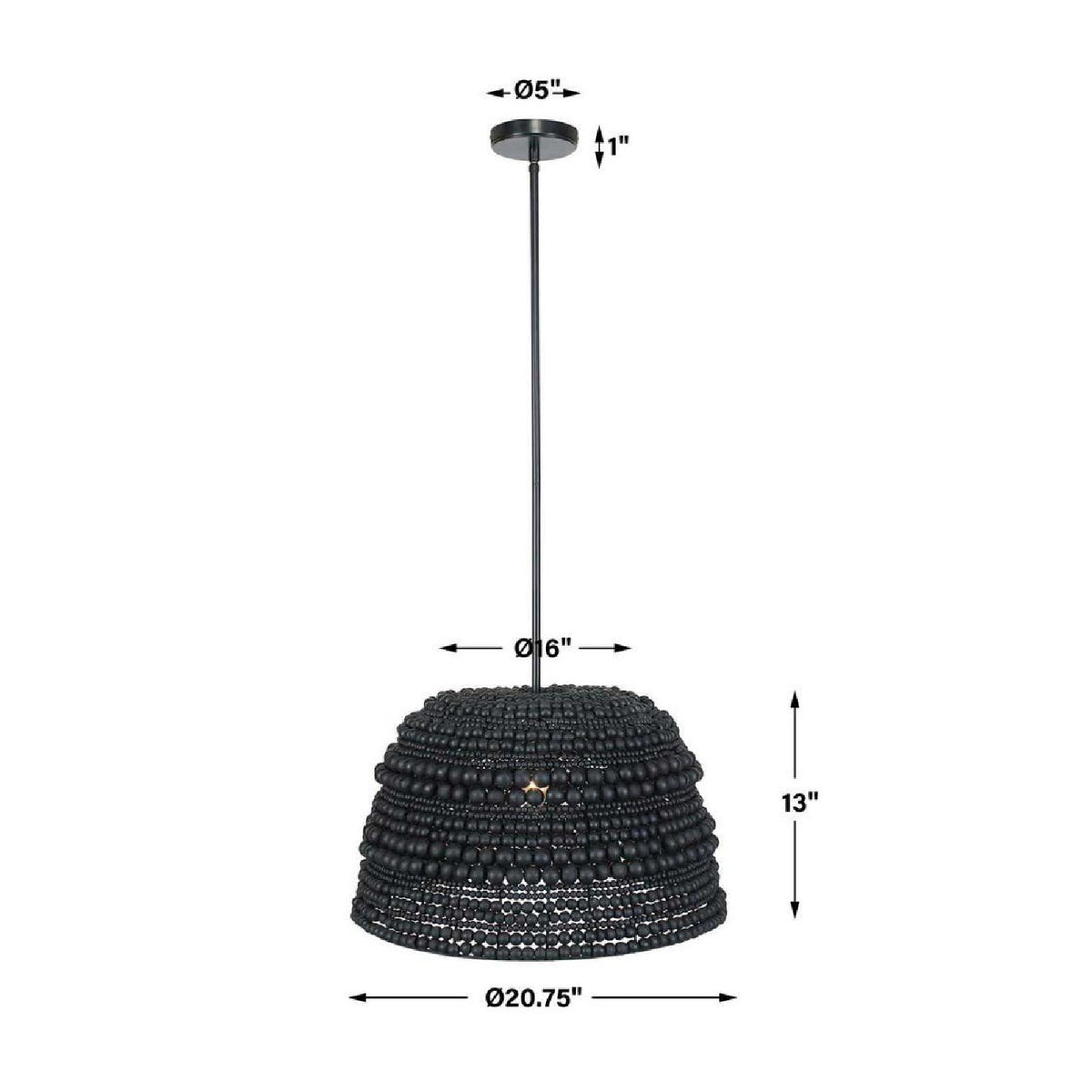 Modern European furniture - Black Wooden Beads Pendant Lamp - www.oroa.com