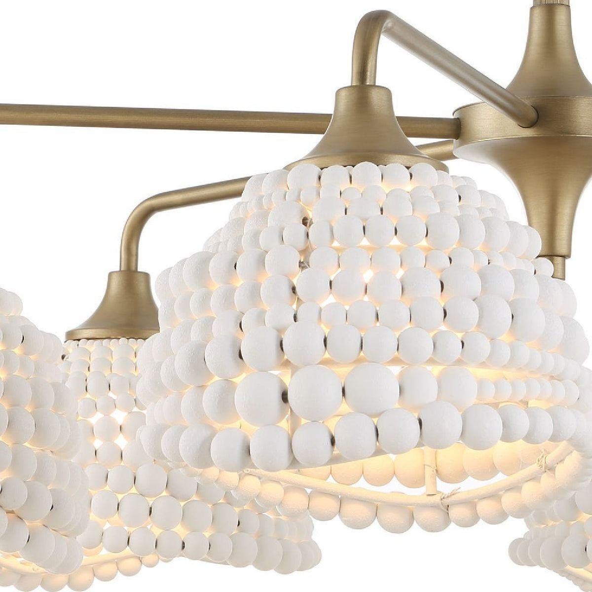 White Wood Beads 6-Light Chandelier | Uttermost Biddeford