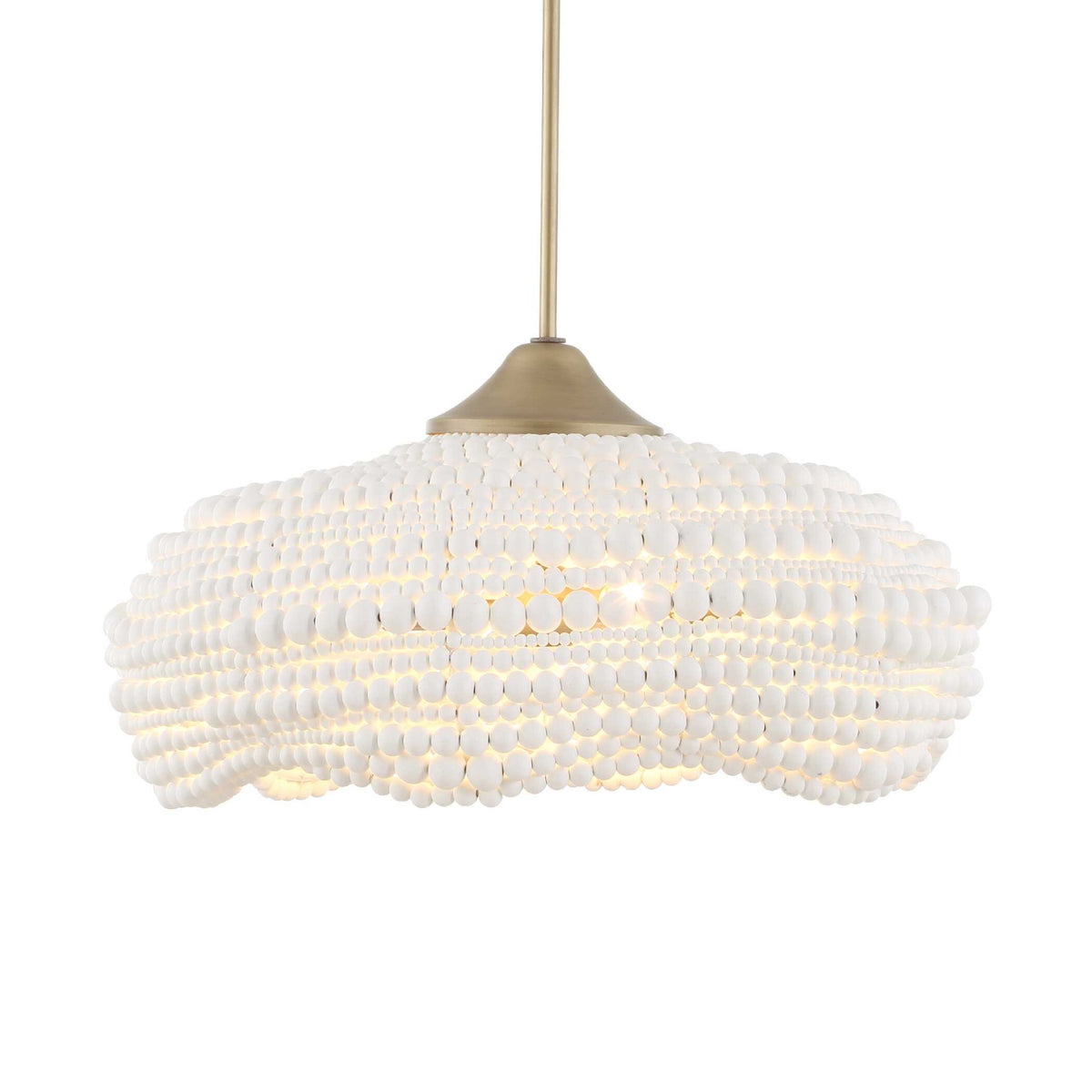 Modern European furniture - White Wooden Beads Pendant Lamp - www.oroa.com