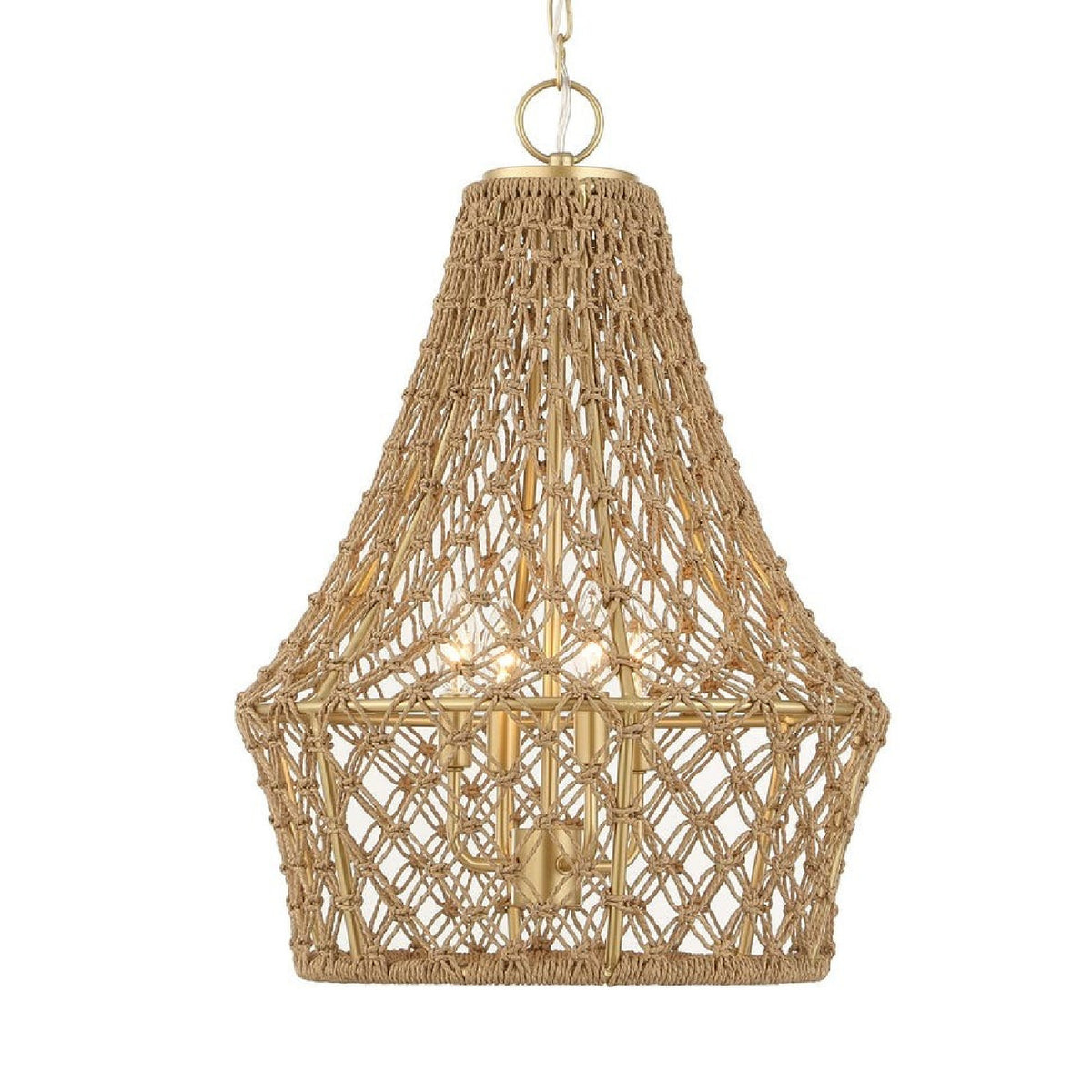 Modern European furniture - Knotted Beige Rope Pendant Lamp - www.oroa.com