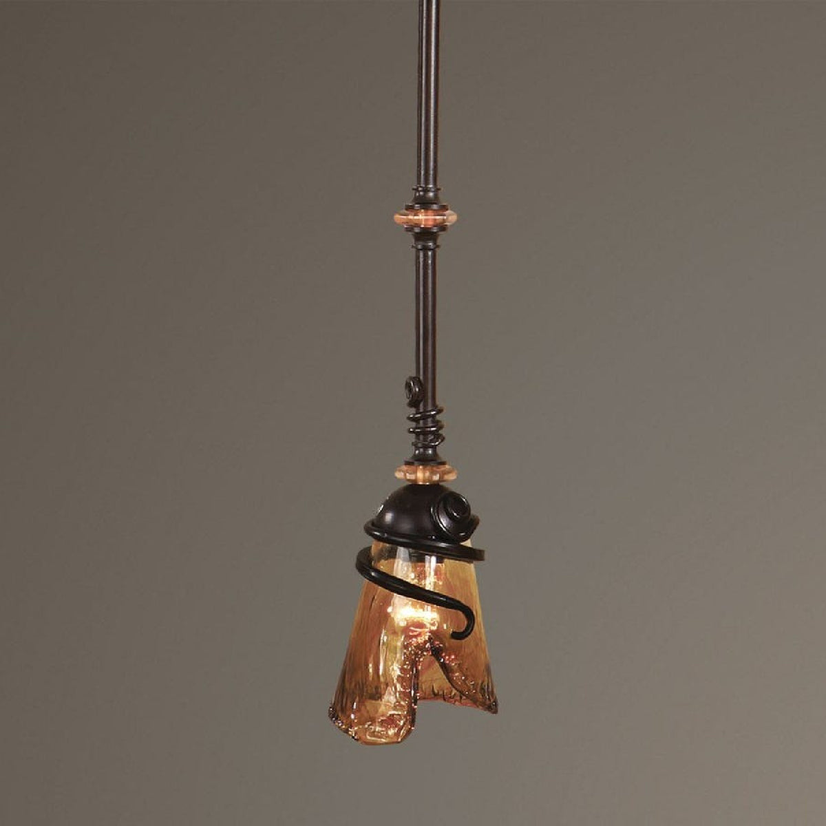 Bronze Framed Glass Mini Pendant Lamp | Uttermost Vitalia - www.oroa.com