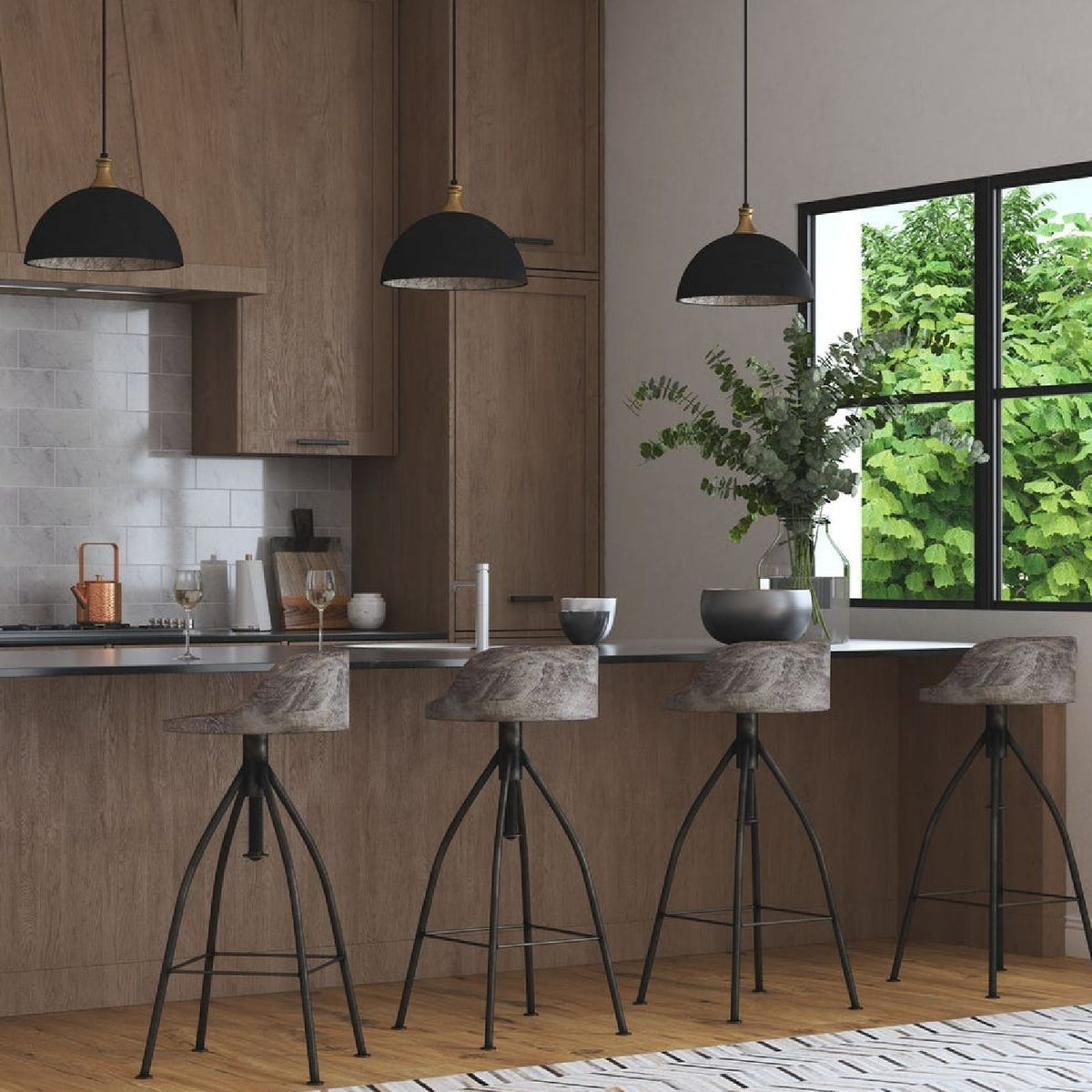 Black Metal Dome Pendant Lamp | Uttermost Placuna - www.oroa.com