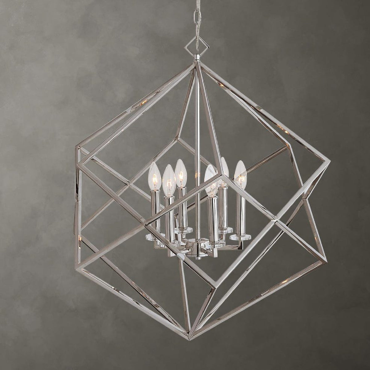 Polished Nickel 6-Light Pendant Lamp | Uttermost Euclid - www.oroa.com