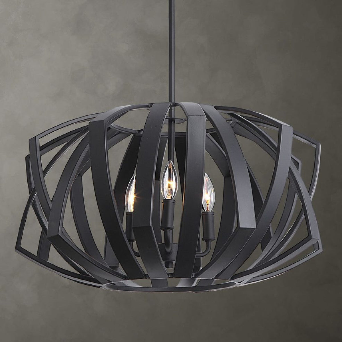 Black Geometric Pendant Lamp | Uttermost Thales - www.oroa.com