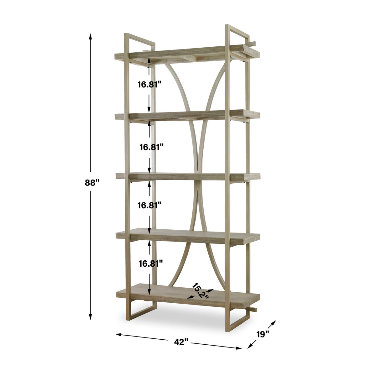 Modern European furniture - Silver Framed Wooden Bookshelf - www.oroa.com