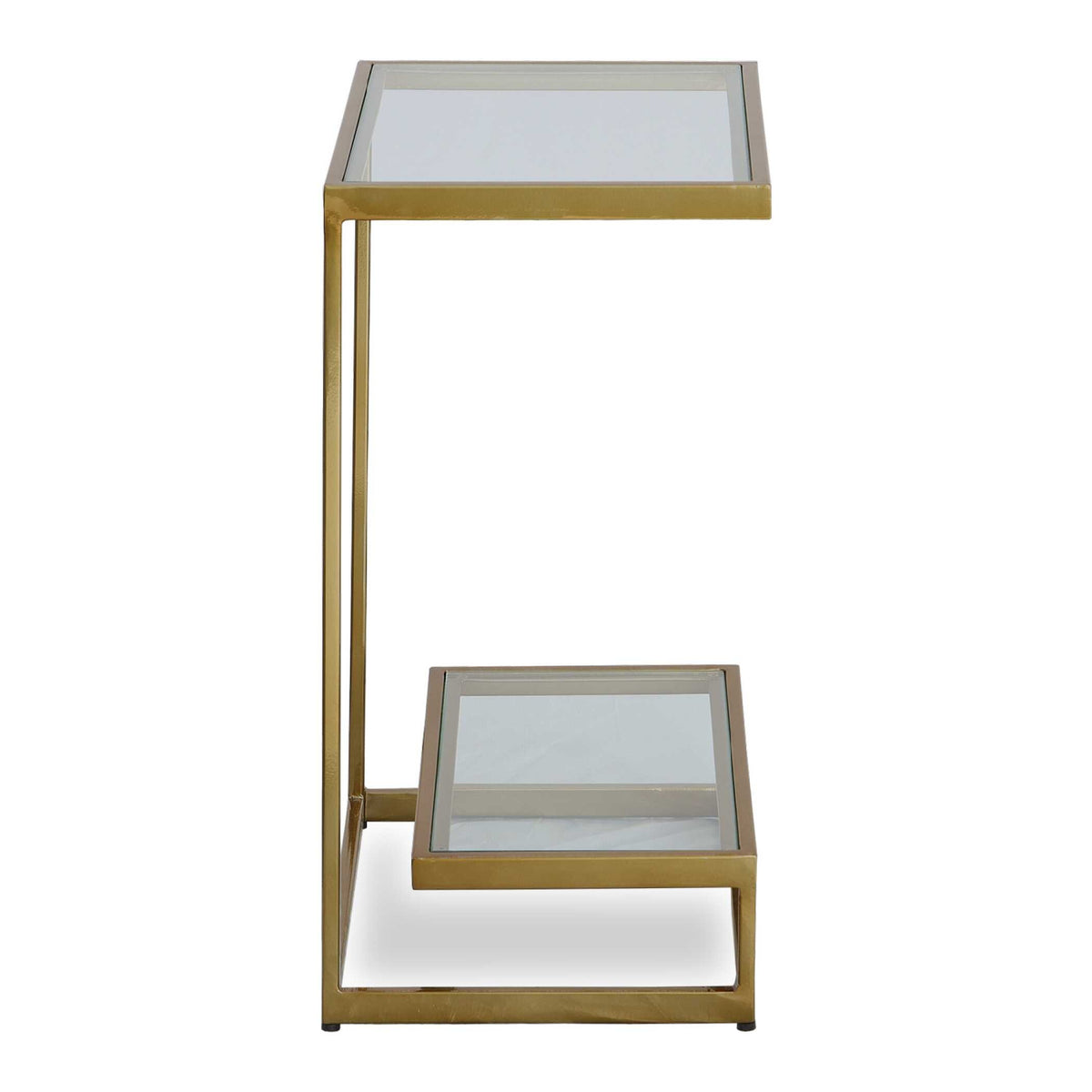 Modern European furniture - Brass Framed Glass Accent Table - www.oroa.com